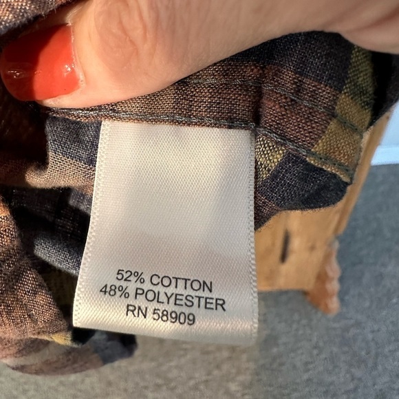 ROWM Short Sleeve Madras Plaid Button Down Shirt Men’s Size Large - Picture 4 of 6